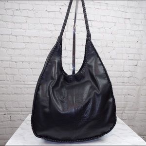 GORGEOUS! Margot large leather hobo with braided detail